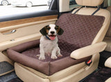 Waterproof Dog Car Seat Bed for Front Passenger Seat, Portable Pet Car Booster Seat with Anti-Slip V1341-ZY-AVVS35P4-COFFEE