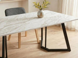 Rectangular Marble-Effect Table V264-DNT-413C-WHE-17M