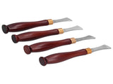 4pcs Leather Edgers Sharp Professional Trimming Working Kit with Wooden Handle for DIY Craft Leather V1294-YM0523-3111210398111