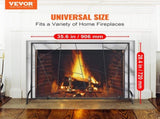 Fireplace Screen Single Panel, Sturdy Iron Mesh Fireplace Screen, 906MM Spark Guard V952-BLMHSJY3545I7H0S1V0