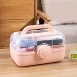 Medicine Storage Box Plastic Multi Layer Large Capacity Medicine Cabinet for Household Pink V1294-YM0716-3117220183211