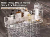 Clear Bathroom Shower Caddy, Wall Mount Storage Shelf with Suction Cups,Bathroom Storage Shelf V1366-AZ2-W-11582