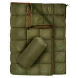200x140cm Green Large Outdoor Camping Down Cotton Wearable Warmth Blanket, Quilted Poncho Shawl V888-ELOSUNG52302