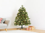 Christabelle 1.2m Christmas Tree Cashmere Pine 4ft Pre-Lit LED Lights CMT-LED-NPB-4FT