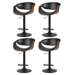 Artiss 4x Bar Stools Gas Lift Leather w/Armrest BA-TW-8078-BKX4