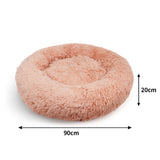 Pet Dog Bedding Warm Plush Round Comfortable Nest Comfy Sleeping kennel Pink Large 90cm V360-PTDB0000-PK-L