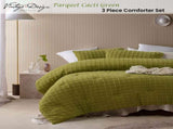 Vintage Design Homewares Parquet Cacti Green Comforter Set King V442-HIN-COMFORTER-PARQUET-CACTIGREEN-KI