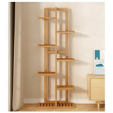 6 Tiers Vertical Bamboo Plant Stand Staged Flower Shelf Rack Outdoor Garden V63-837941