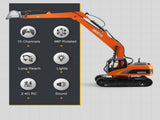 HUINA 1/14 15CH RC Alloy Long Arm Excavator Construction Engineering Vehicle Toy V610-TOY-HN-1551