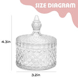 2 pieces Clear Glass Candy Storage Jar, Lidded Crystal Candy Dish, Elegant Food Container for Home V1370-AZ4-16675