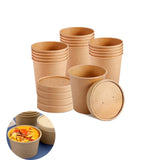QZS 20 Pack Paper Soup Bowls,12oz Disposable Paper Soup Bowls with Lids for Ice Cream,Durable V1189-WXFWAL-20260319-00331