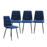 Levede 4x Dining Chairs Kitchen Velvet Blue CH1057-FL-4-BLX2