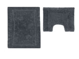2200GSM 2 Pce Axel 100% Cotton Bath Mat Set Charcoal V442-UNA-BATHM-AXEL-CHARCOAL-SH