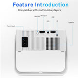 Mini Projector with WiFi and Bluetooth, Upgraded 1080P Smart Portable Projector with 180&deg Rotation, V1369-AZ3-W-16022