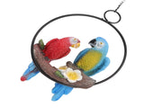 Garden Iron Ring Parrot Pendant Resin Bird Model Crafts Courtyard Balcony Decorations Small Red Blue V1294-YM0512-3111220286711