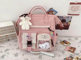 Cute Backpack with Cute Pin Accessories Plush Pendant Cute School Backpack Cute Aesthetic V1370-AZ4-06113