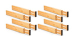 8 Pack Bamboo Adjustable Kitchen Drawer Dividers V178-36045