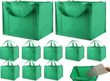 10 Pack Heavy Duty Reusable Grocery Bags with Reinforced Bottom, Large Capacity Shopping Totes for V1107-CS-STGWDLV