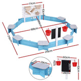 Keezi Kids Sandpit Wooden Round Sand Pit with Cover Funnel Bench Seat Beach Toys 215cm SAND-OCTA-FUNNEL
