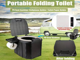 Portable folding toilets with PU seat cushions and portable toilets with covers, suitable for RVS, V1105-YACS-001
