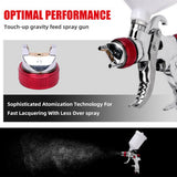 Spray Gun Kit HVLP Gravity Feed Air Paint Sprayer 3 Nozzles 1.4mm 1.7mm 2mm V201-FDZ2955RE8AU