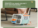 Orange and Grey Large Space Pet Carrier Trolley Foldable Cat Carrier Backpack with Breathable Side V888-ELOSUNG52802