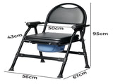 Levede Shower Tiolet Commode Chair Bedside Seat Elderly Pregnant Disability Aid BATH1022-BK-AU