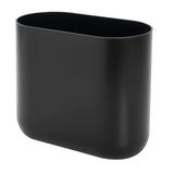 "Design Slim Oval Plastic Waste Basket, The Matte Black SMALL WASTE CAN STURDY BASE V1192-AZ-W-16994