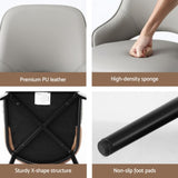 Artiss 2x Dining Chairs Hollow PU Leather Kitchen Lounge Cafe Accent Chair Grey DINC-K-1024-BGX2
