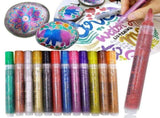 12-Pack Glitter Paint Markers for Rock Painting, Acrylic Craft Pens for Ceramic & Wood, DIY Craft V1192-AZ-W-26096