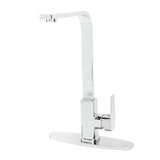 Kitchen Faucet Copper Alloy Hot and Cold Rotatable Basin Faucet Sink Mixer Tap with Hose Silver V1294-YM0901-3112240004311