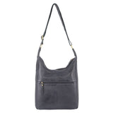 Pierre Cardin Womens Large Leather Multi Zip Perforated Cross-Body Bag - Teal V563-PC-3338-TEAL