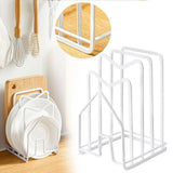 Pot Lid Organizer Cutting Board Rack, Durable Stainless Steel Cabinet Rack for Organizing Pot V1369-AZ3-W-22487
