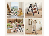 3 Step Ladder, Folding Step Stool with Wide Anti-Slip Pedal and Comfort Handgrip, Lightweight 150 kg V952-LHJHJTSB0000TIJOS001V0