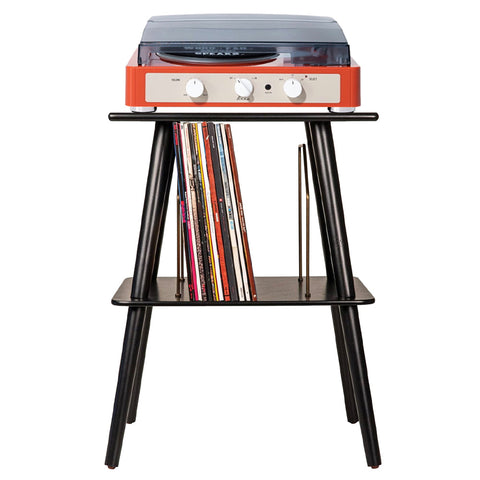 Gadhouse Brad MKII Record Player - Tangerine + Entertainment Stand Bundle - Black V398-GAD0105-ST