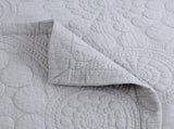 100% Cotton Lightly Quilted Coverlet Set Unity Silver Queen V442-STT-COVERLET-UNITY-SILVER-QS