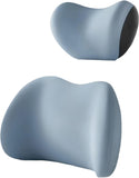 Blue Ergonomic Memory Foam Car Headrest & Lumbar Support Cushion Set - Driving Comfort Neck & Back V888-ELOSUNG27016