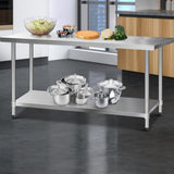 Cefito 1829x760mm Stainless Steel Kitchen Bench 430 SSKB-430S-76-72