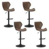 Artiss 4x Bar Stools Vintage Leather Gas Lift Brown BA-K-9977-BRX4