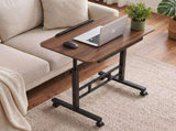 Artiss Adjustable Laptop Desk Mobile Bedside Table Hidden Storage Walnut LA-DESK-C-STO-DW
