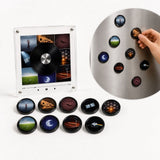 Magnetic Fridge Music Player Decor, Rotating Vinyl Record Mini Music Box with NFC Sensing, LED Night V1192-AZ-W-34210