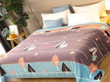 Throw Blanket Cartoon Pattern Thickened Air Conditioning Blanket for Home Bedroom Office Travel V1294-YM0716-3117220121919