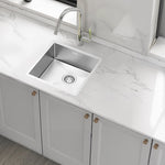 440x440mm Handmade Stainless Steel Undermount / Topmount Kitchen Laundry Sink with Waste V63-772965