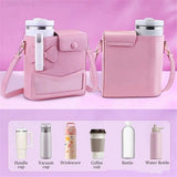 Crossbody Bag for Cup Purse, Outdoor Portable Water Bottle Holder with Adjustable Shoulder V1192-AZ-W-8404