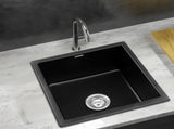 Cefito Kitchen Sink 45x45cm Granite Stone Sink Single Bowl Black SINK-STONE-A-4545-BK