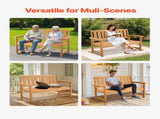 Outdoor Bench, 128 cm, 363 kg Weight Capacity for 2-3 Persons, Weatherproof Plastic Frame with V952-GYZYSLYMSSTBEEBDW001V0