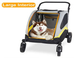 Large Dog Stroller Foldable Pet Pushchair with Doors V767-P-XL121-M-G1