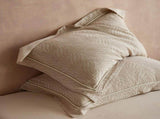 Floral Linen Style Pillowcase Set - 2 Piece Pillow Covers 48 x 74 cm - Wide Border Design V888-ELOSUNG54963-2