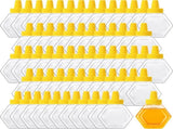 64 Pcs 7 oz Squeeze Bottle Plastic Empty Beehive Bottle Jar with Spout Lid Clear Refillable V1259-DP01-F-138