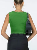 2-Pack Green French Vintage Lace Splice Camisole - Slim Fit Halter Top with Back Detail and V888-ELOSUNG39536